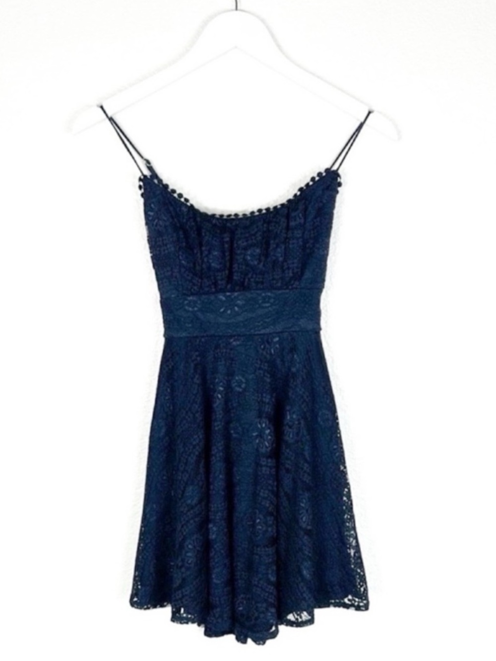 NWT Hello Molly blue lace spaghetti strap short dress whimsy romantic NEW SZ 4